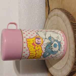 Vintage Fluppy Dogs Aladdin Thermos for Lunchbox Pink Lid 1986 Walt Disney